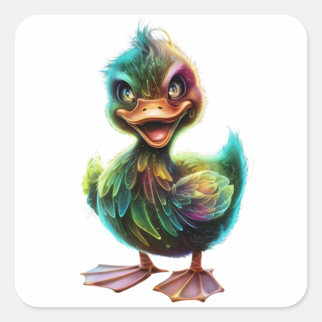 Sticker Carré Canard. (Devant)