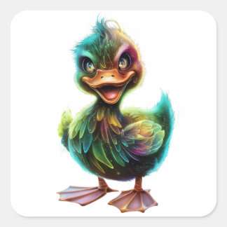 Sticker Carré Canard.