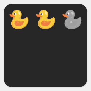 Sticker Carré Canard Canard Gris Canard J'Aime Minnesota Mn