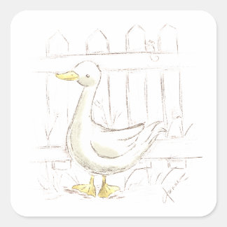 Sticker Carré Canard de conte de fées