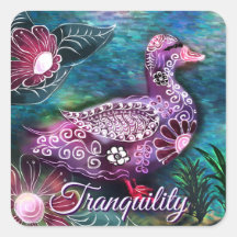Canard Floral Fantaisiste Violet Turquoise Personn