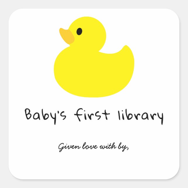 Sticker Carré Canard - Première bibliothèque de bébé (Devant)