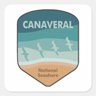 Sticker Carré Canaveral National Seashore Florida Seaguls
