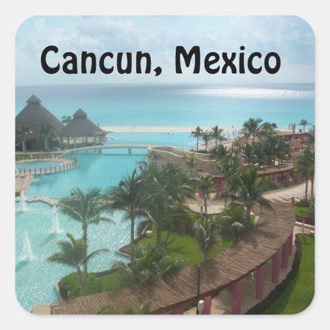 Sticker Carré Cancun Mexique (Devant)