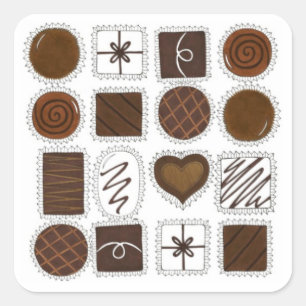 Sticker Carré Candy Box Chocolats Chocolats Chocolat Valentine C