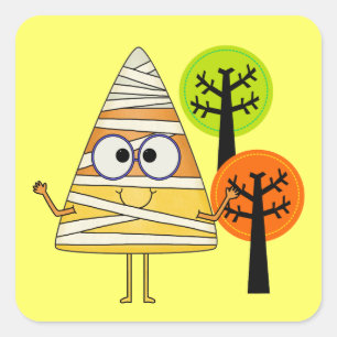 Sticker Carré Candy Corn maman Halloween