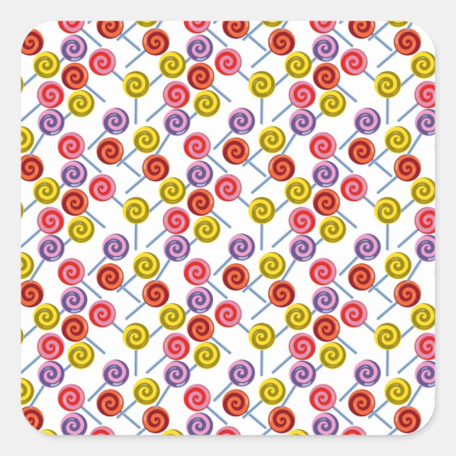 Sticker Carré Candy pattern | Lollies pattern | lollipop 2 (Devant)