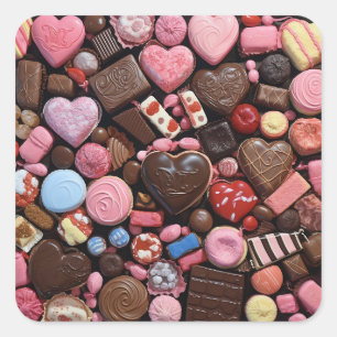 Sticker Carré Canettes de Saint Valentin