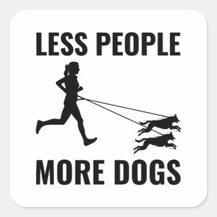 Sticker Carré Canicross Trail Runner Dog Sport Outdoor