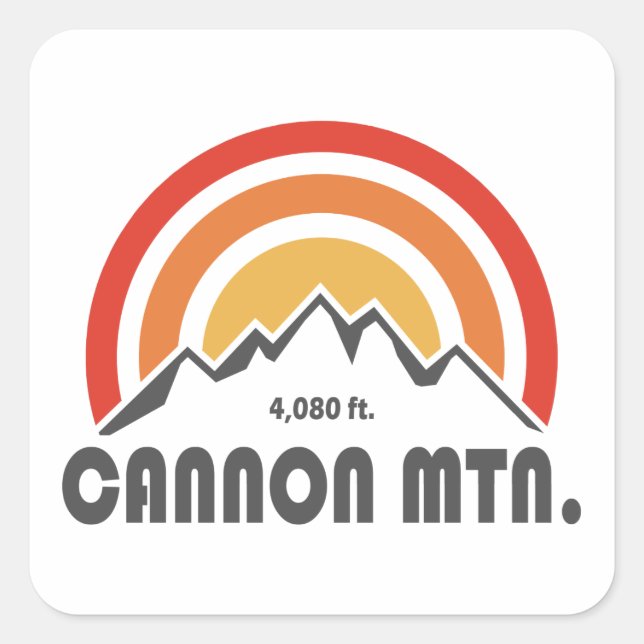 Sticker Carré Cannon Mountain New Hampshire (Devant)