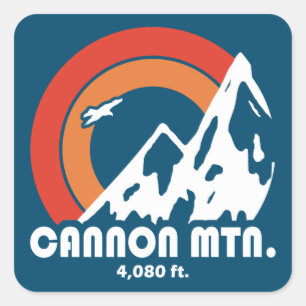 Sticker Carré Cannon Mountain New Hampshire Sun Eagle