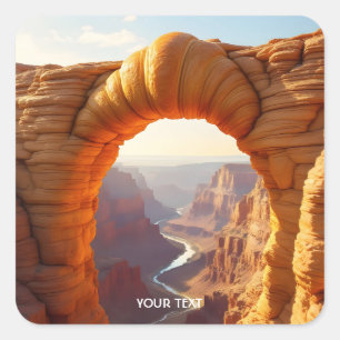 Sticker Carré Canyon d'arche de croissant mignon fantastique