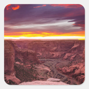 Sticker Carré Canyon de Chelly, coucher de soleil, Arizona