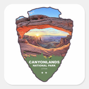 Sticker Carré Canyonlands National Park Mesa Arch Arrowhead