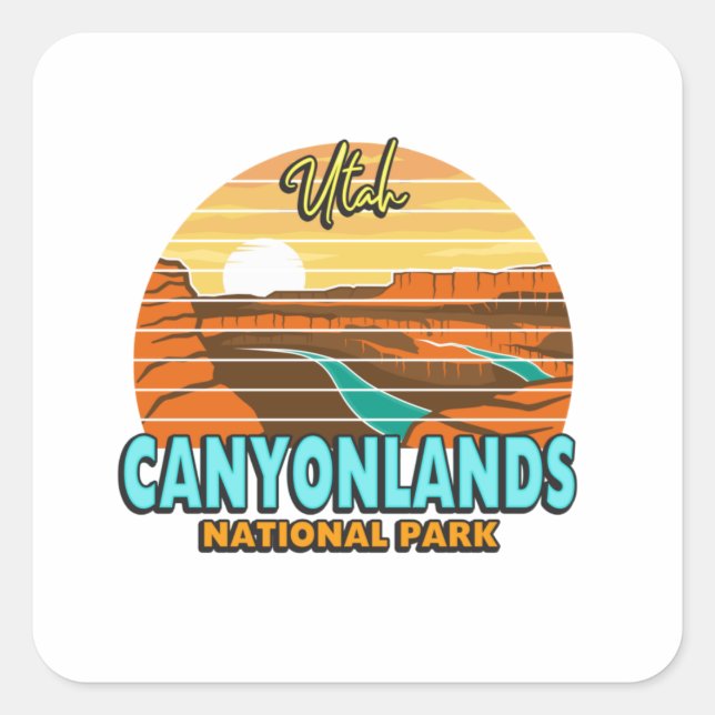 Sticker Carré Canyonlands Parc national Moab Utah Nature extérie (Devant)
