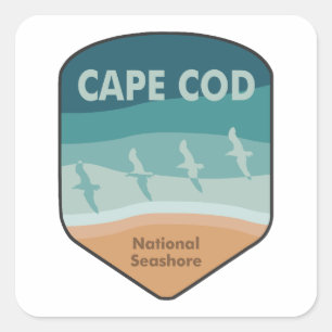 Sticker Carré Cape Cod National Seashore Massachusetts Seagull