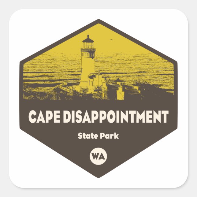 Sticker Carré Cape Disnomination State Park Washington (Devant)