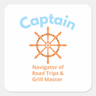 Sticker Carré Capitaine – Navigateur des voyages sur route