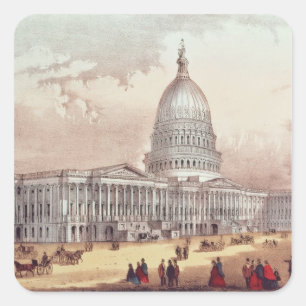 Sticker Carré Capitol des Etats-Unis, DC de Washington