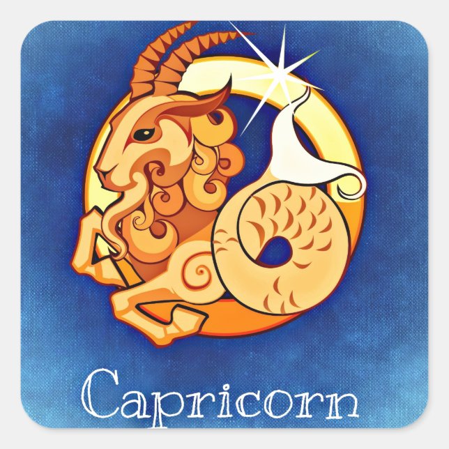 Sticker Carré Capricorne, Capricorne (Devant)