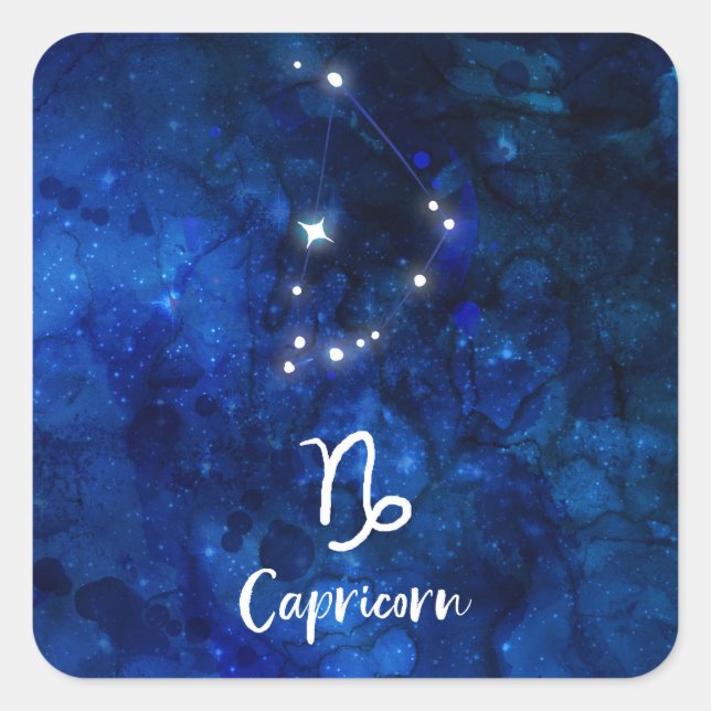Sticker Carré Capricorne Zodiac Constellation Galaxie Céleste (Devant)