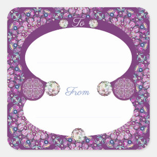 Sticker Carré Cardinal Red Rosace