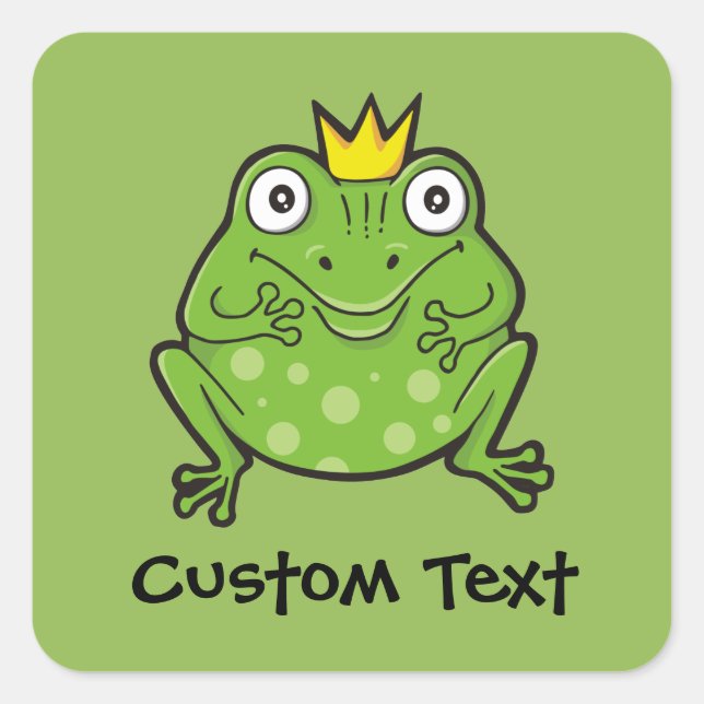 Sticker Carré Caricature de grenouille (Devant)