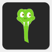 Caricature de serpent vert pâle sur noir