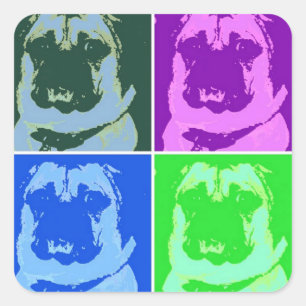 Sticker Carré Carlin Pop Art