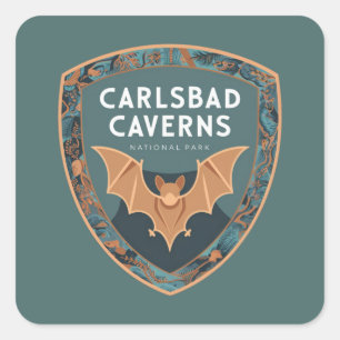 Sticker Carré Carlsbad Cavernes Parc national américain Emblem d