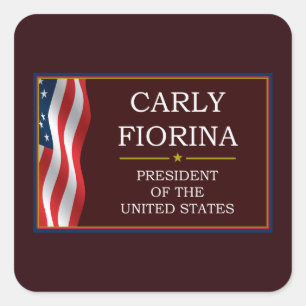 Sticker Carré Carly Fiorina pour le Président V3