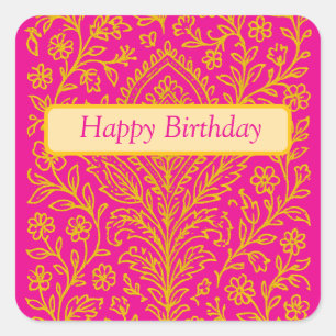 Sticker Carré Carnet d'impression florale de Paisley Cute person