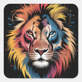 Sticker Carré Carnets de la spirale du lion