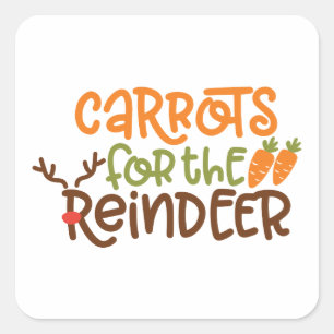 Sticker Carré Carottes pour l'autocollant de Noël Reindeer - mig
