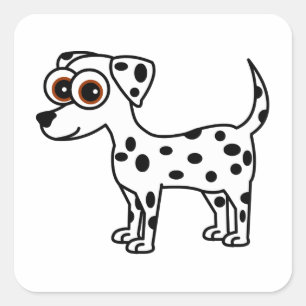 Sticker Carré Carré dalmatien mignon de bande dessinée