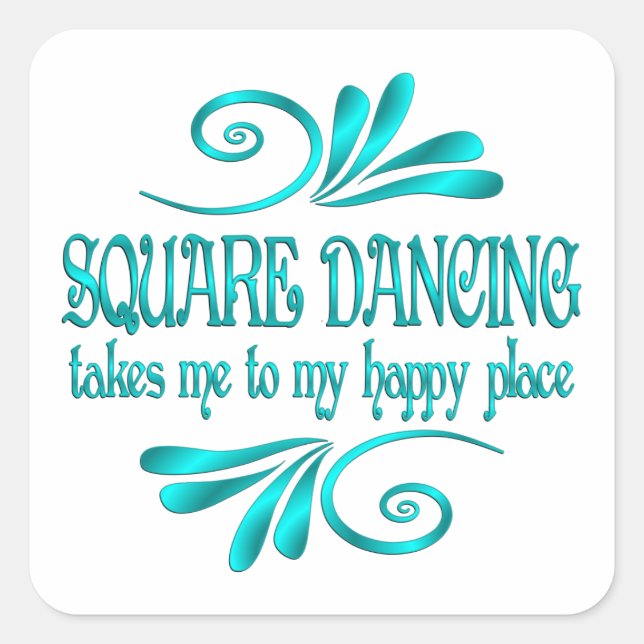 Sticker Carré Carré Danser Happy Place (Devant)