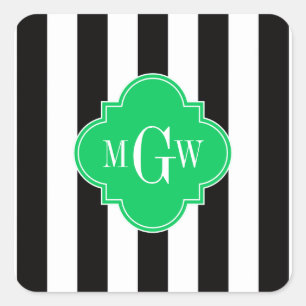 Sticker Carré Carré d'émeraude Black What 3 Monogramme