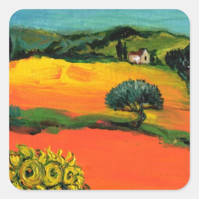 Sticker Carré Carré PAYSAGE TOSCANE (Devant)