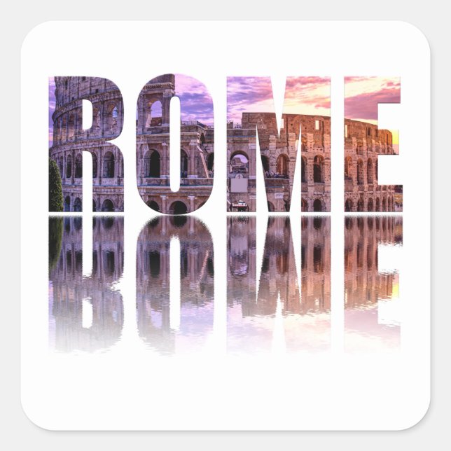 Sticker Carré Carré souvenir du texte de Rome (Devant)