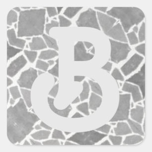 Sticker Carré Carreaux de pierre blanche grise Mosaïque personna