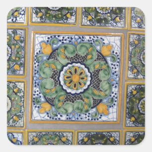 Sticker Carré Carreaux de style Talavera mexicain