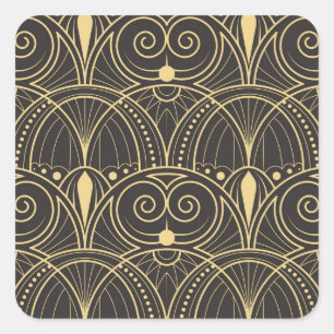 Sticker Carré Carreaux géométriques Art Déco Luxe.