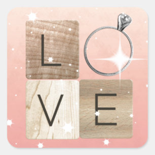 Sticker Carré Carreaux L-o-v-e