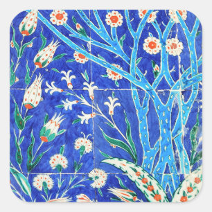 Sticker Carré Carrelage floral turc