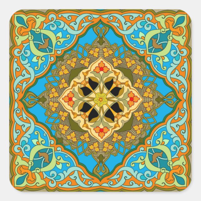Sticker Carré Carrelage marocain (Devant)