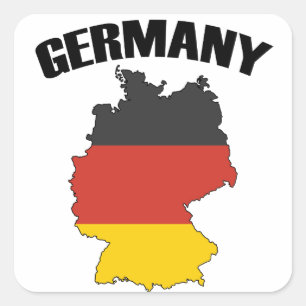 Sticker Carré Carte Allemagne - Drapeau allemand - Deutschland T