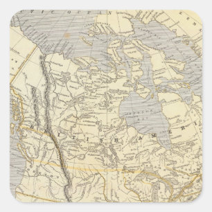 Sticker Carré Carte Atlas de l'Amérique du Nord 2