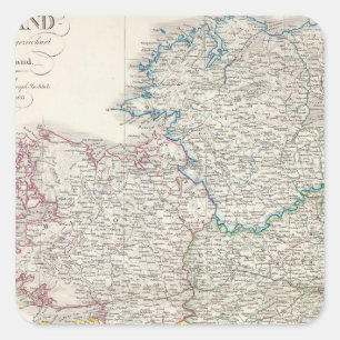 Sticker Carré Carte Atlas irlandais