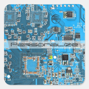 Sticker Carré Carte circuit bleu circuit imprimé à circuit impri
