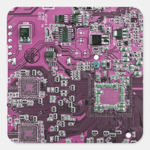 Sticker Carré Carte circuit imprimé circuit imprimé circuit viol